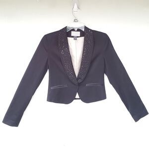 H&M Embellished  Rhinestone Suit Blazer Jacket 4